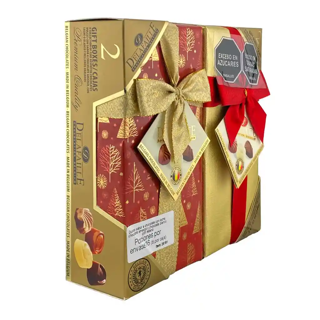Delafaille Bombones De Chocolates Belgas Finos 2 Unidades 200 G C/u (7.05 Oz) Total 14.1 Oz (400g)