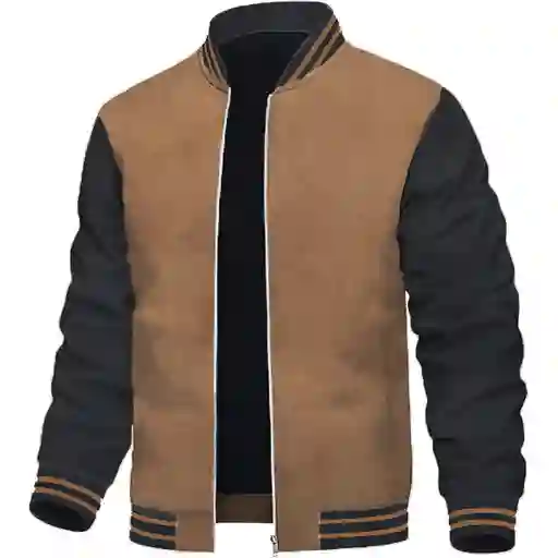Chaqueta Hombre Gamuza Sintetica Beisbolera Casual