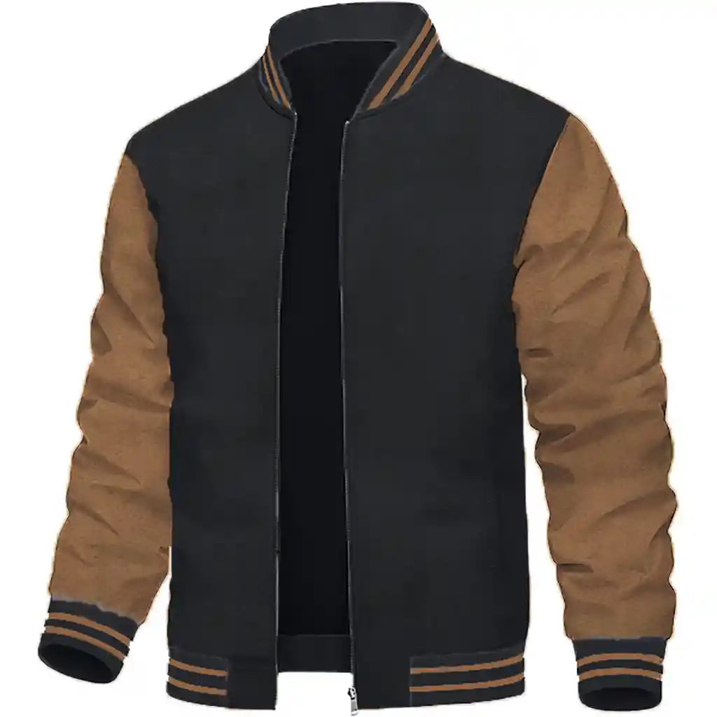 Chaqueta Hombre Gamuza Sintetica Beisbolera Casual