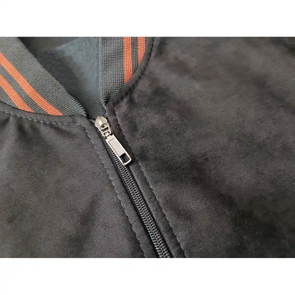 Chaqueta Hombre Gamuza Sintetica Beisbolera Casual