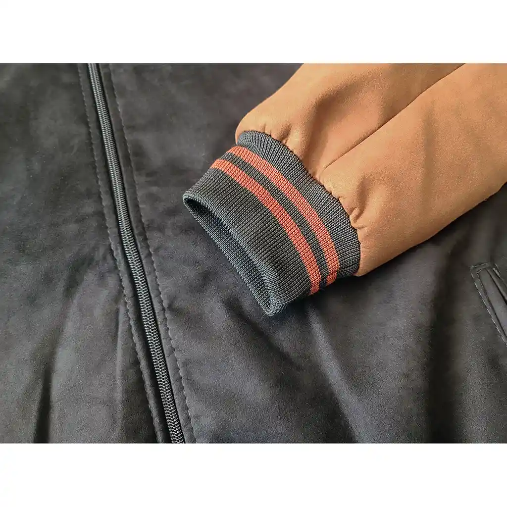 Chaqueta Hombre Gamuza Sintetica Beisbolera Casual