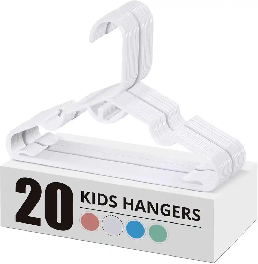 Ganchos De Ropa Niños Bebés X20 Unidades Color Blanco