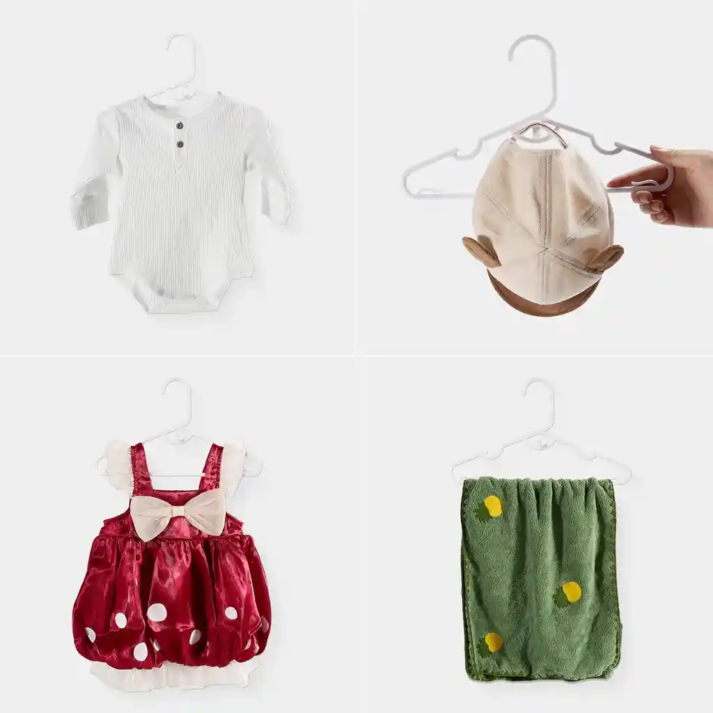 Ganchos De Ropa Niños Bebés X20 Unidades Color Blanco