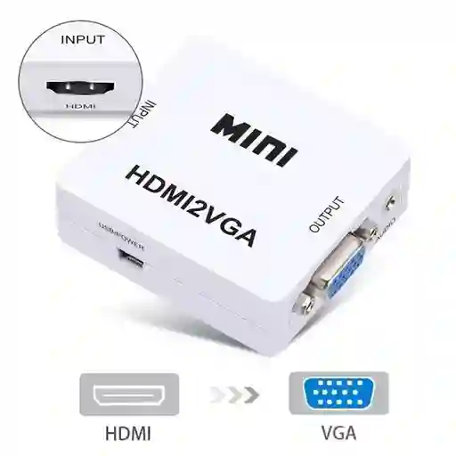 Convertidor Hdmi A Vga Con Audio – Full Hd 1080p Plug & Play