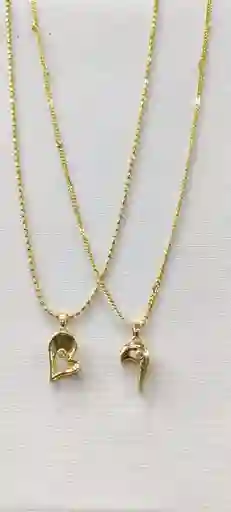 Juego De Cadenas Corazón En Rodio