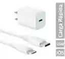 Cargador Iphone 35w + Cable De Datos Iphone Usb C Lightning Carga Rápida