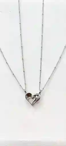 Juego De Cadenas En Rodio Con Imán