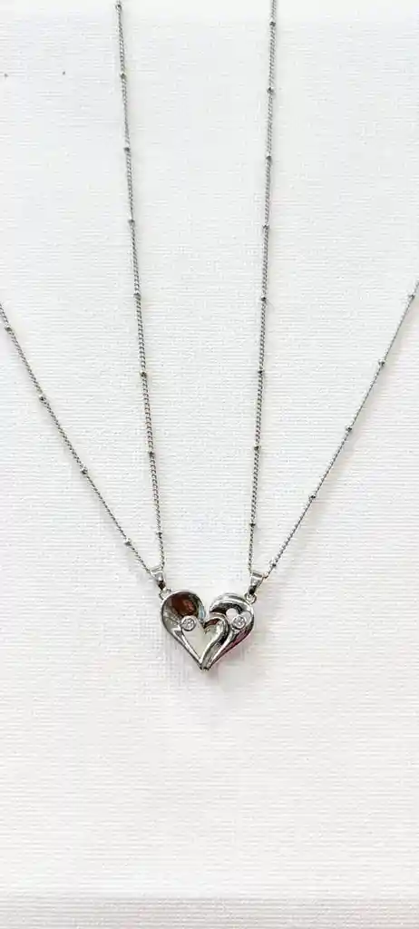 Juego De Cadenas En Rodio Con Imán