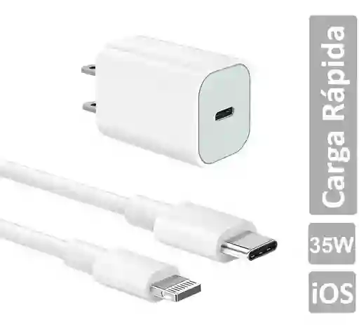 Cargador Iphone 35w Carga Rápida Tipo C A Lightning Genérico Cable De Datos Usb
