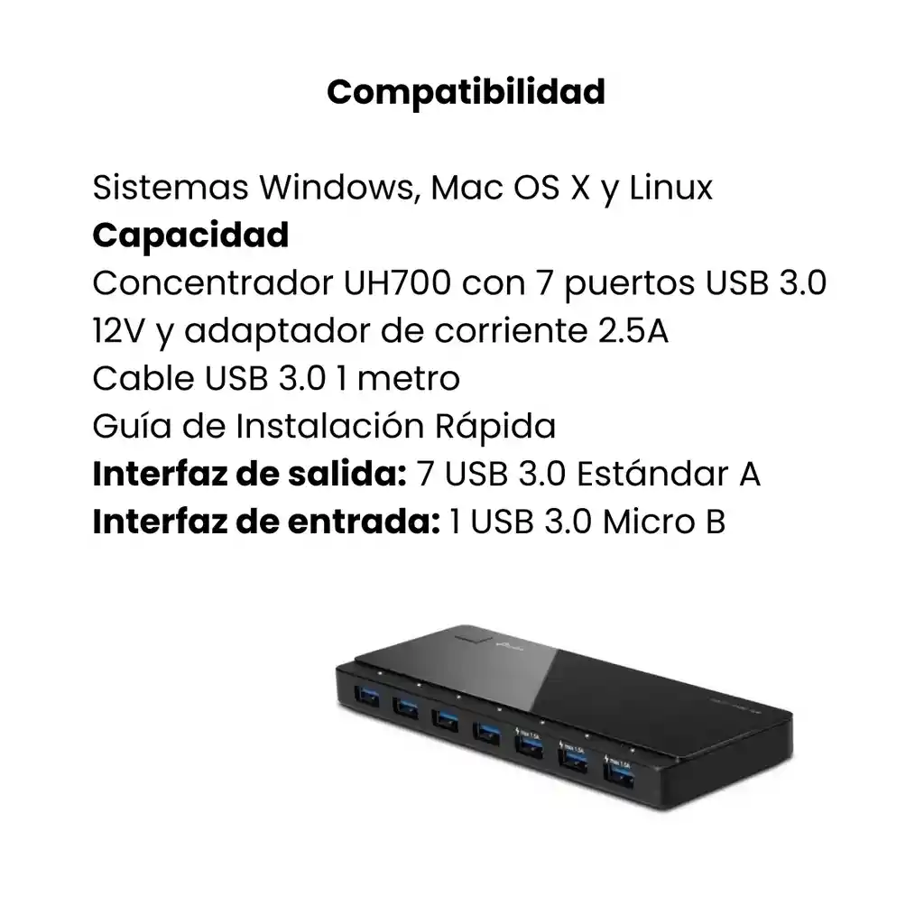 Tp-link Hub De 7 Puertos Usb 3.0 Uh700