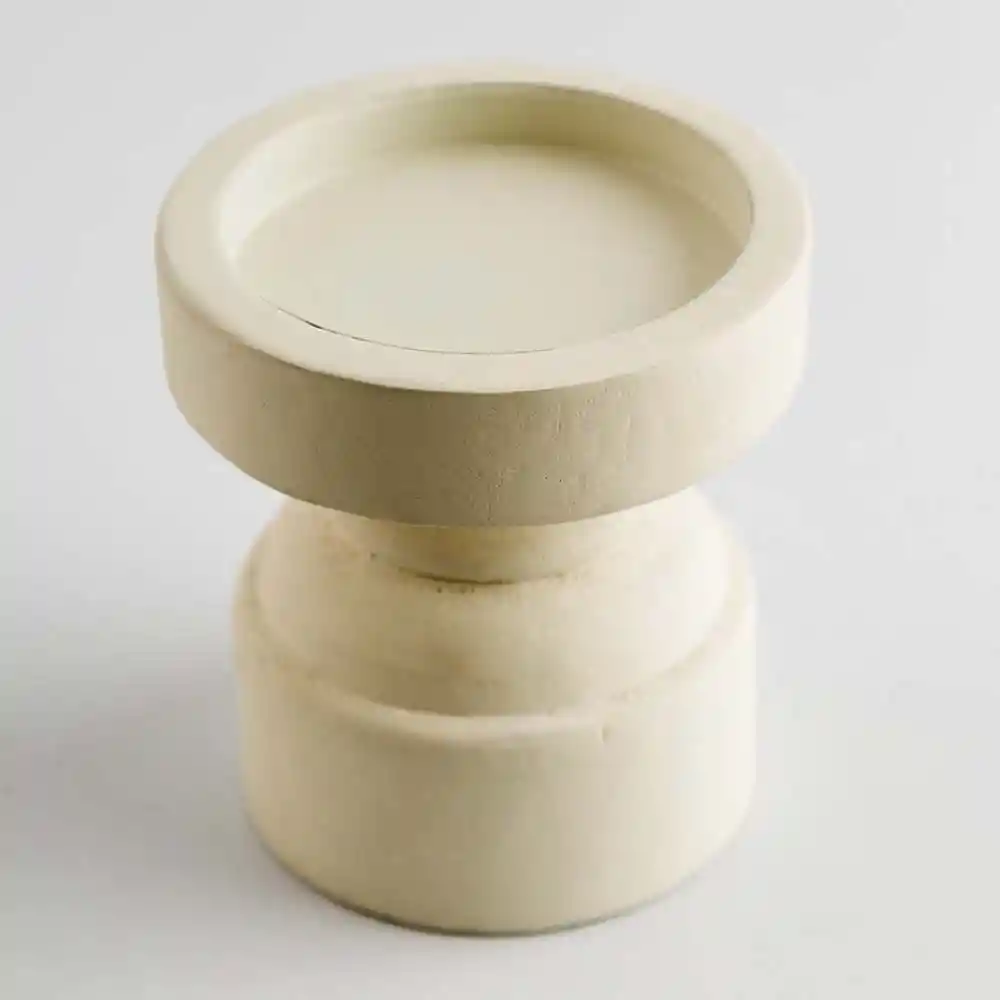 Portavelas Concepts Eclectic 9x10cm Blanco Madera