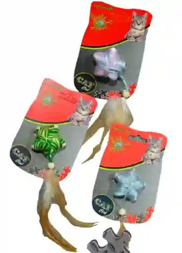 Juguete Gato Catnip Deluxe Estrella Pluma Verde+amarillo Cm-syp-73