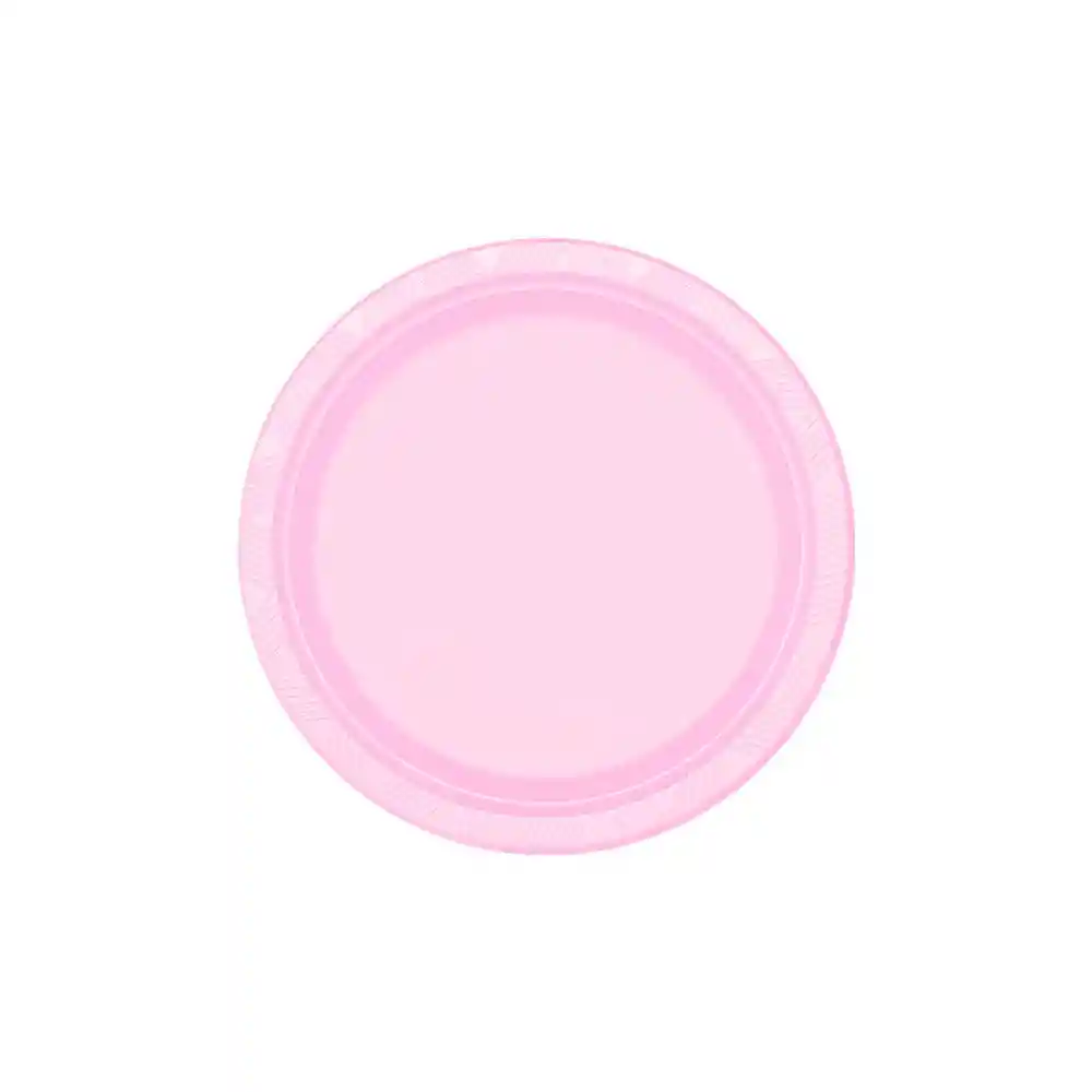 Plato Sempertex Desechable Rosado Pequeño Deluxe Plastico 6" 15 Cm X 10