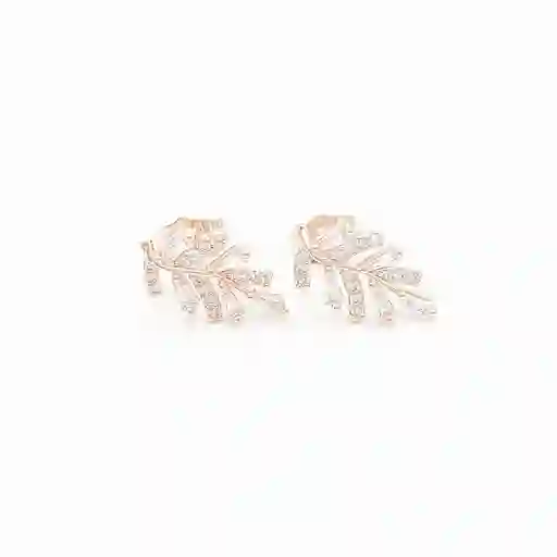 Aretes Hojas Luminosas En Rodio