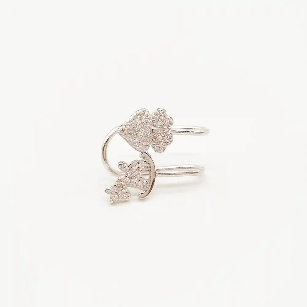 Earcuff Doble Formas Varias En Plata Esterlina