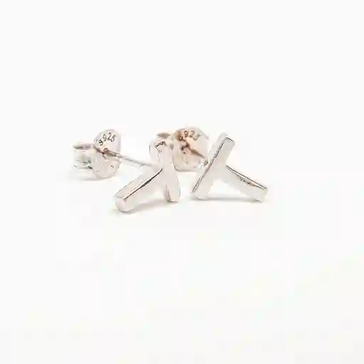 Aretes Topos En Forma De T En Plata Esterlina 925