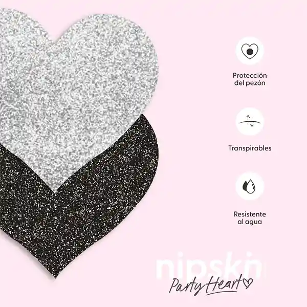 Sticker Cubre Pezones Corazon Nipskin® Party Heart 2 Pares