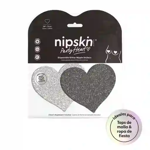 Sticker Cubre Pezones Corazon Nipskin® Party Heart 2 Pares