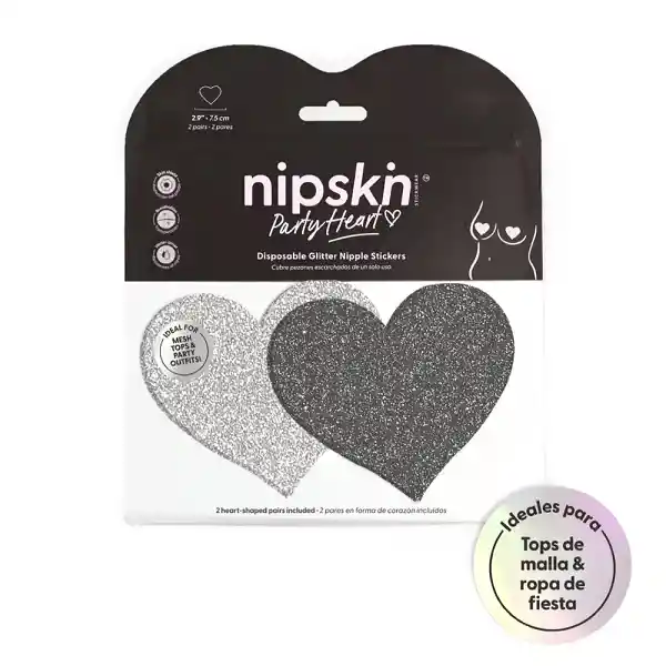 Sticker Cubre Pezones Corazon Nipskin® Party Heart 2 Pares