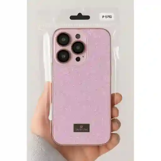 Funda Case Brillante Para Iphone 15 Pro Con Protector De Cámara – Borde Metalizado | Swarovski |