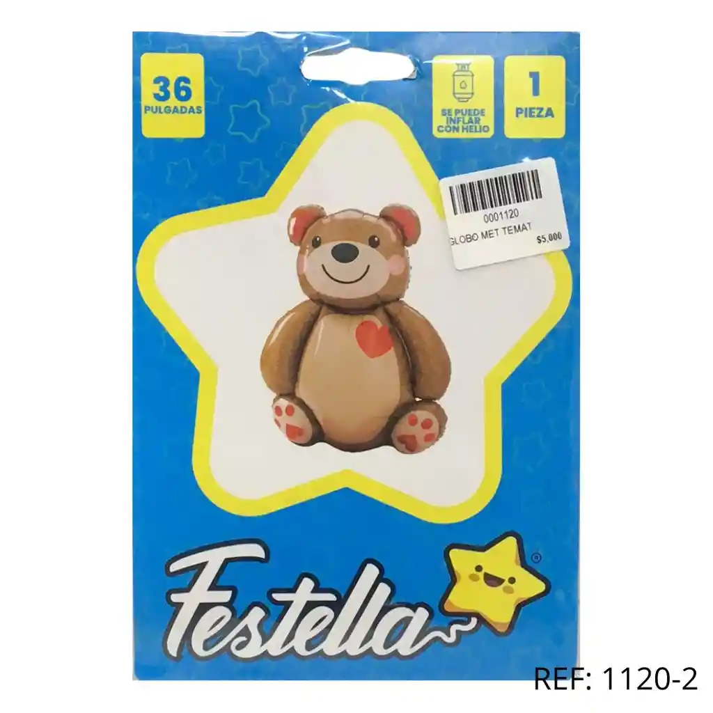 Globo Figura Oso Metalizado