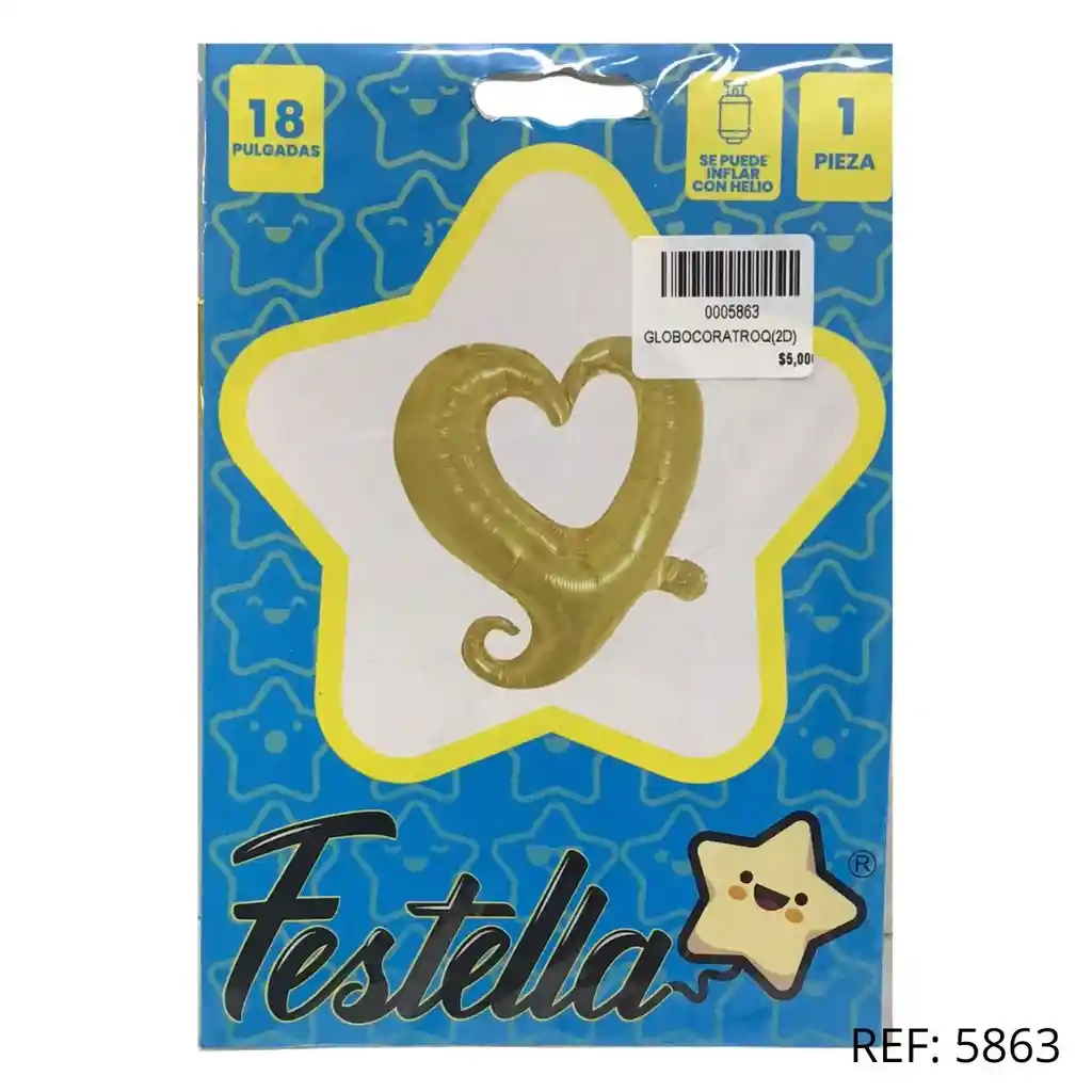 Globo Figura Corazón Metalizado