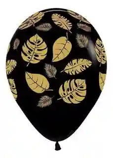 Globos R12 Sempertex Negro Infiniti Hojas X 10 Und