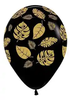 Globos R12 Sempertex Negro Infiniti Hojas X 10 Und