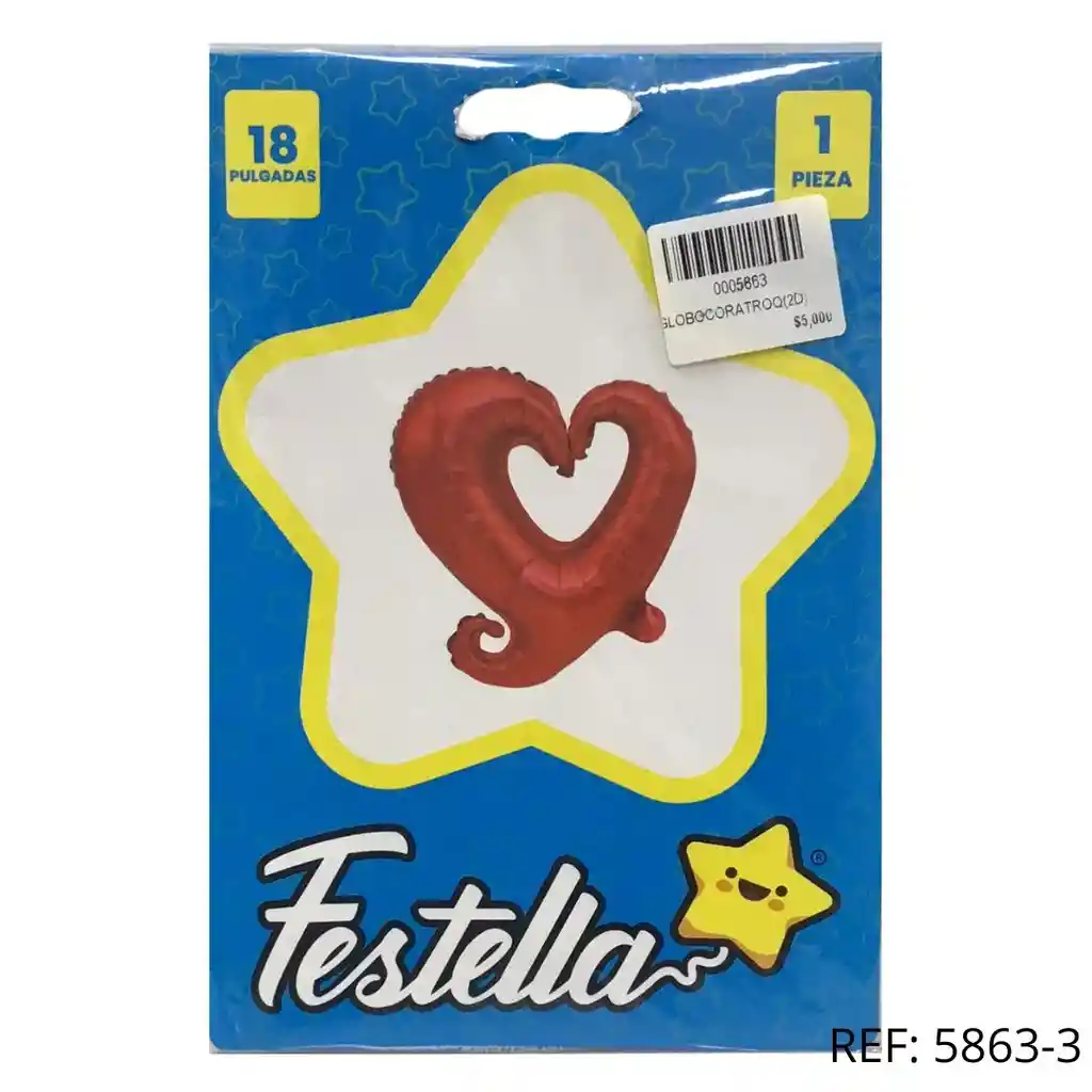 Globo Figura Corazón Metalizado