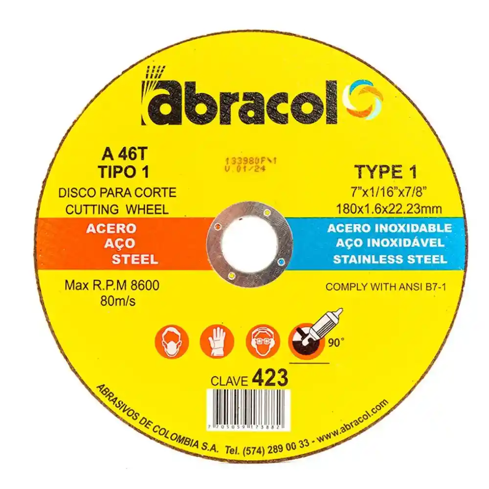 Disco Abracol S/fino 7 X 1/16 X 7/8