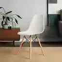 Silla Charles Eames Blanca Con Patas De Madera 82x47 Cm