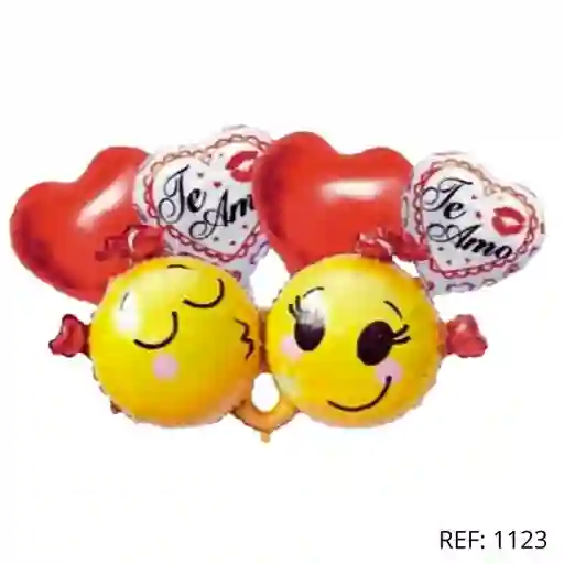Combo Globos Corazon Y Emogis