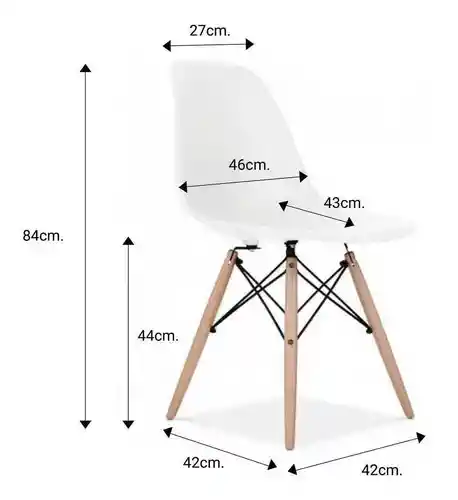 Set 2 Sillas Tipo Eames De Comedor Modernas Colores Color Del Asiento Blanco