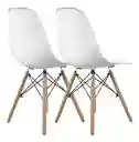 Set 2 Sillas Tipo Eames De Comedor Modernas Colores Color Del Asiento Blanco