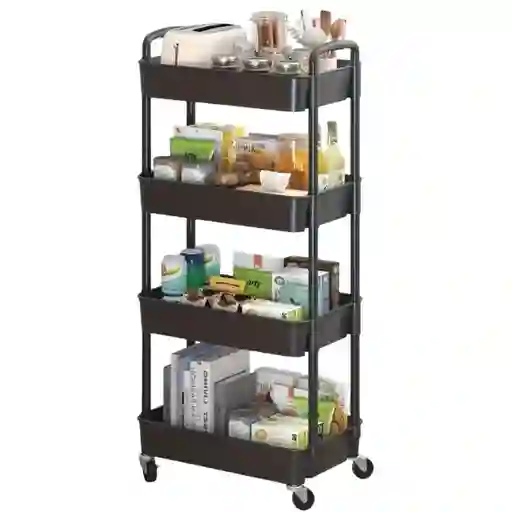 Organizador Móvil Multiusos 4 Niveles Estante Con Ruedas