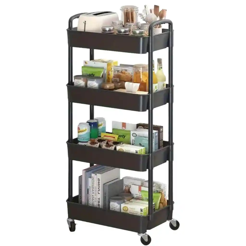 Organizador Móvil Multiusos 4 Niveles Estante Con Ruedas
