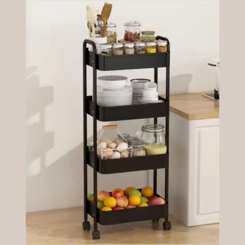 Organizador Móvil Multiusos 4 Niveles Estante Con Ruedas