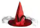 Sombrero De Bruja Hechicera Con Tul, Satín, Pluma Y Rosa