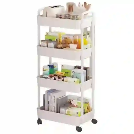 Organizador Móvil Multiusos 4 Niveles Estante Con Ruedas