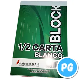 Block De Papel Bond Media Carta Cuadriculado 70 Hojas Blancas
