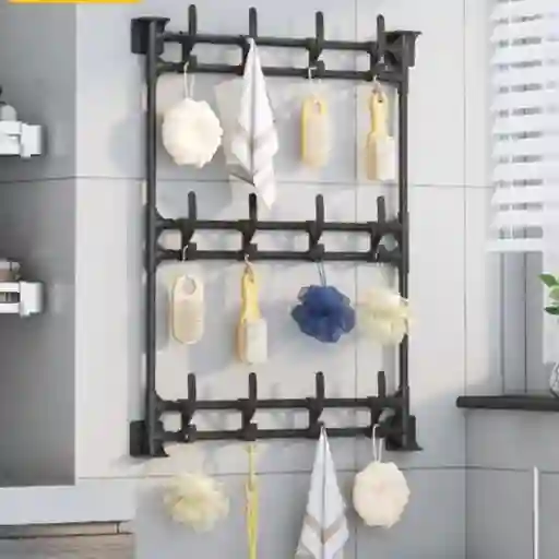 Perchero Organizador Pared Multiusos 3 Niveles Con Ganchos