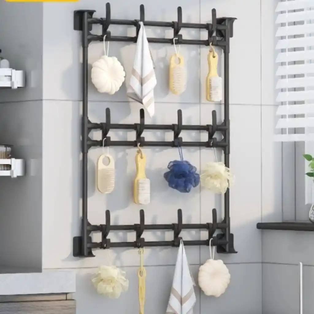 Perchero Organizador Pared Multiusos 3 Niveles Con Ganchos