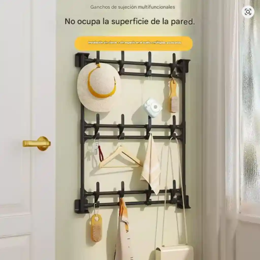 Perchero Organizador Pared Multiusos 3 Niveles Con Ganchos