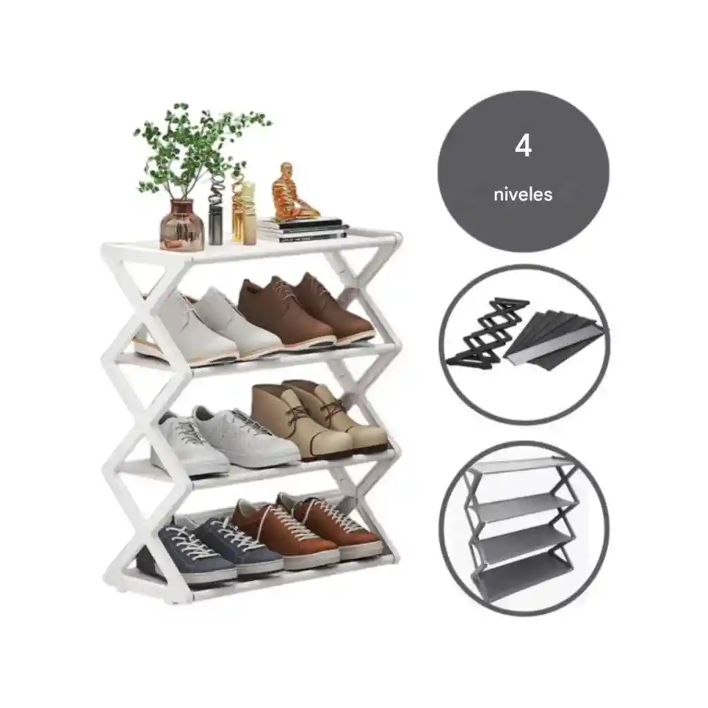 Organizador De Zapatos 4 Niveles Mueble Estable Resistente