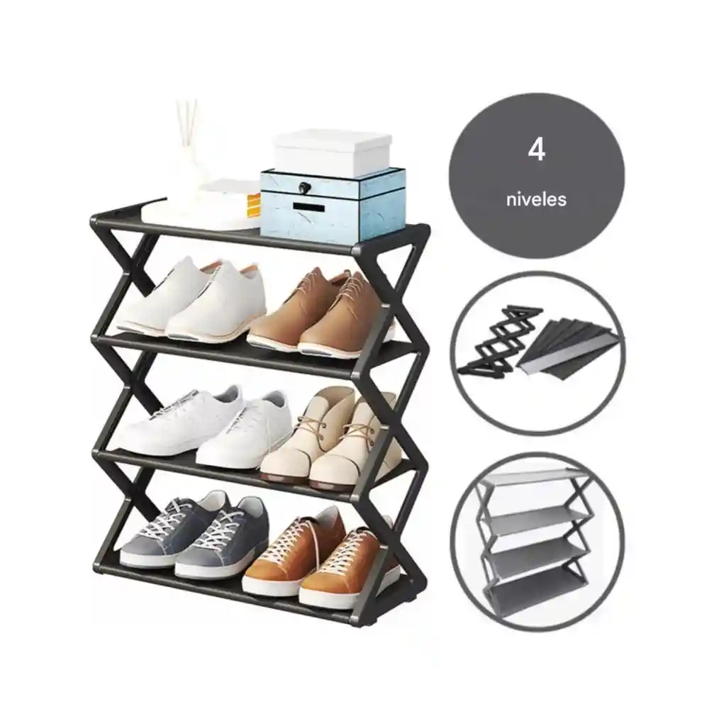 Organizador De Zapatos 4 Niveles Mueble Estable Resistente