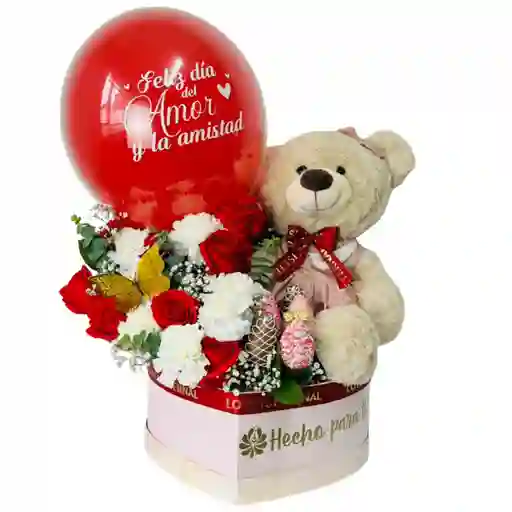 Box Osito Floral Amor Y Amistad