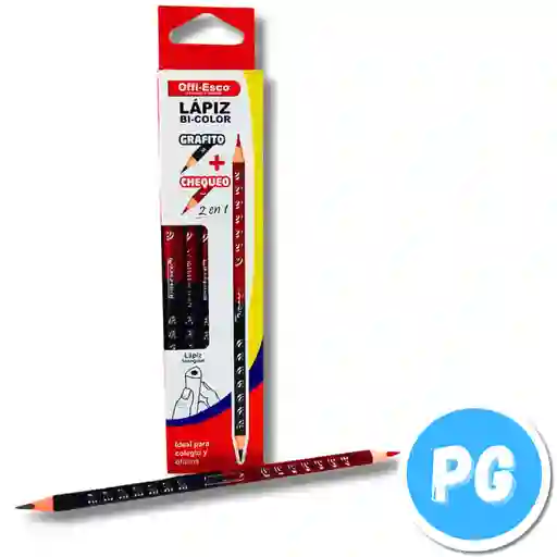 Caja Lapices Offi Esco Negro Y Rojo X12 Unds