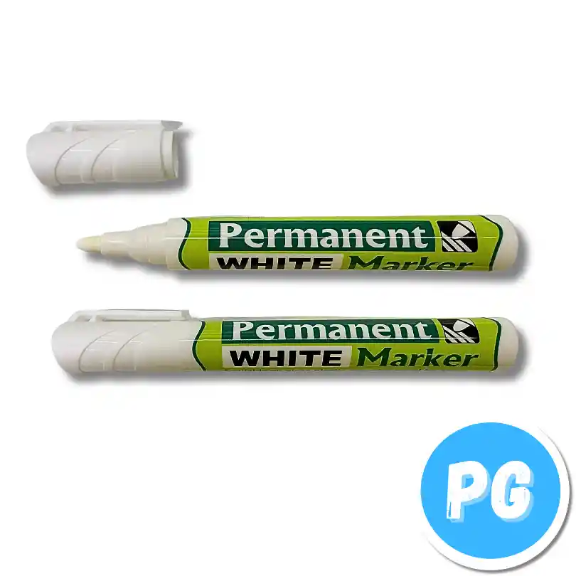 Caja Marcador New Permanente X10 Unds Blanco Punta Bala