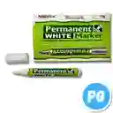 Caja Marcador New Permanente X10 Unds Blanco Punta Bala