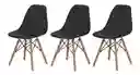 Set De 3 Sillas De Comedor Charles Eiffel Eames Wood